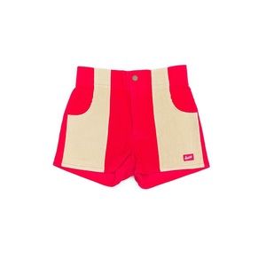 Hammies High Waist Retro Corduroy Shorts Size 28  two tone red 38 2” inseam